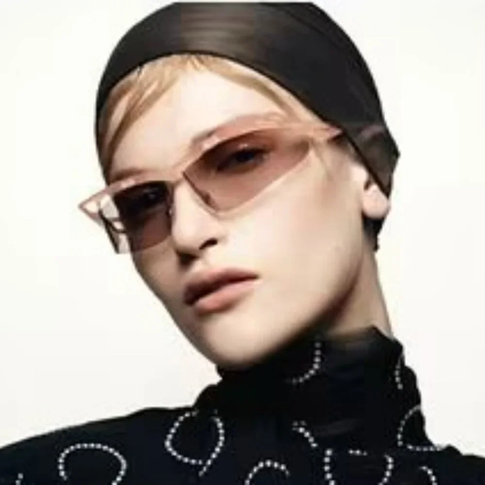 Prada PRA15S 18Q4I2 BRAND NEW Sunglasses Peach Light Brown Rectangle Unisex